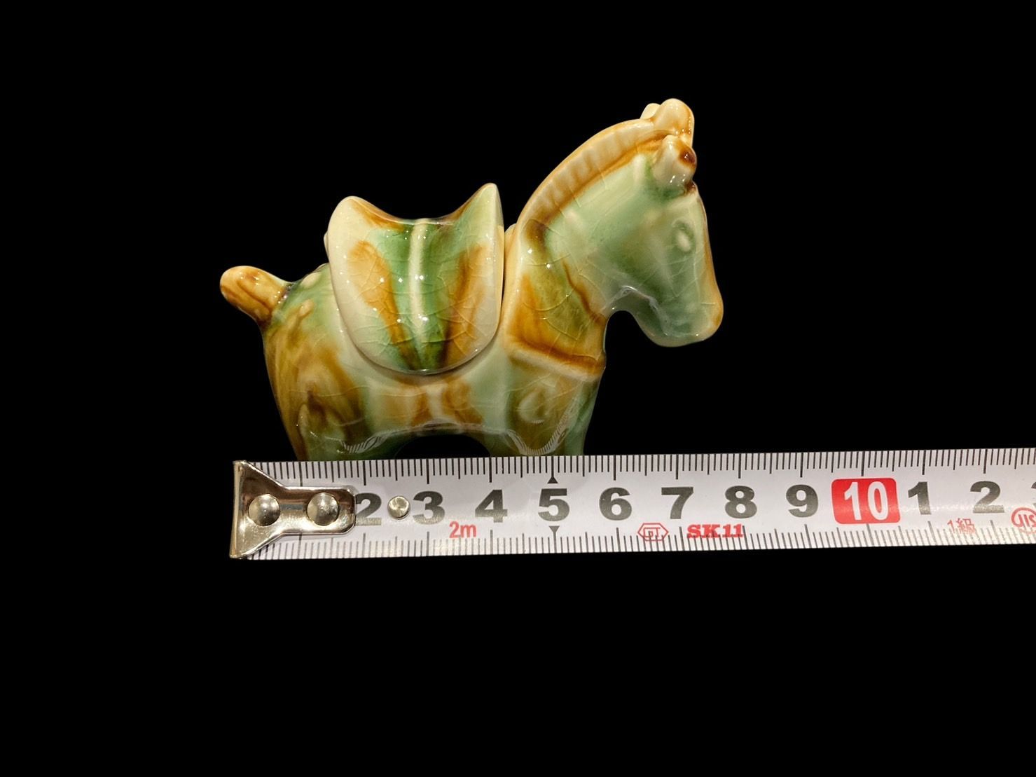 茶道具 三彩馬香合 茶器 香道具 香合 工芸 古美術 骨董 アンティーク