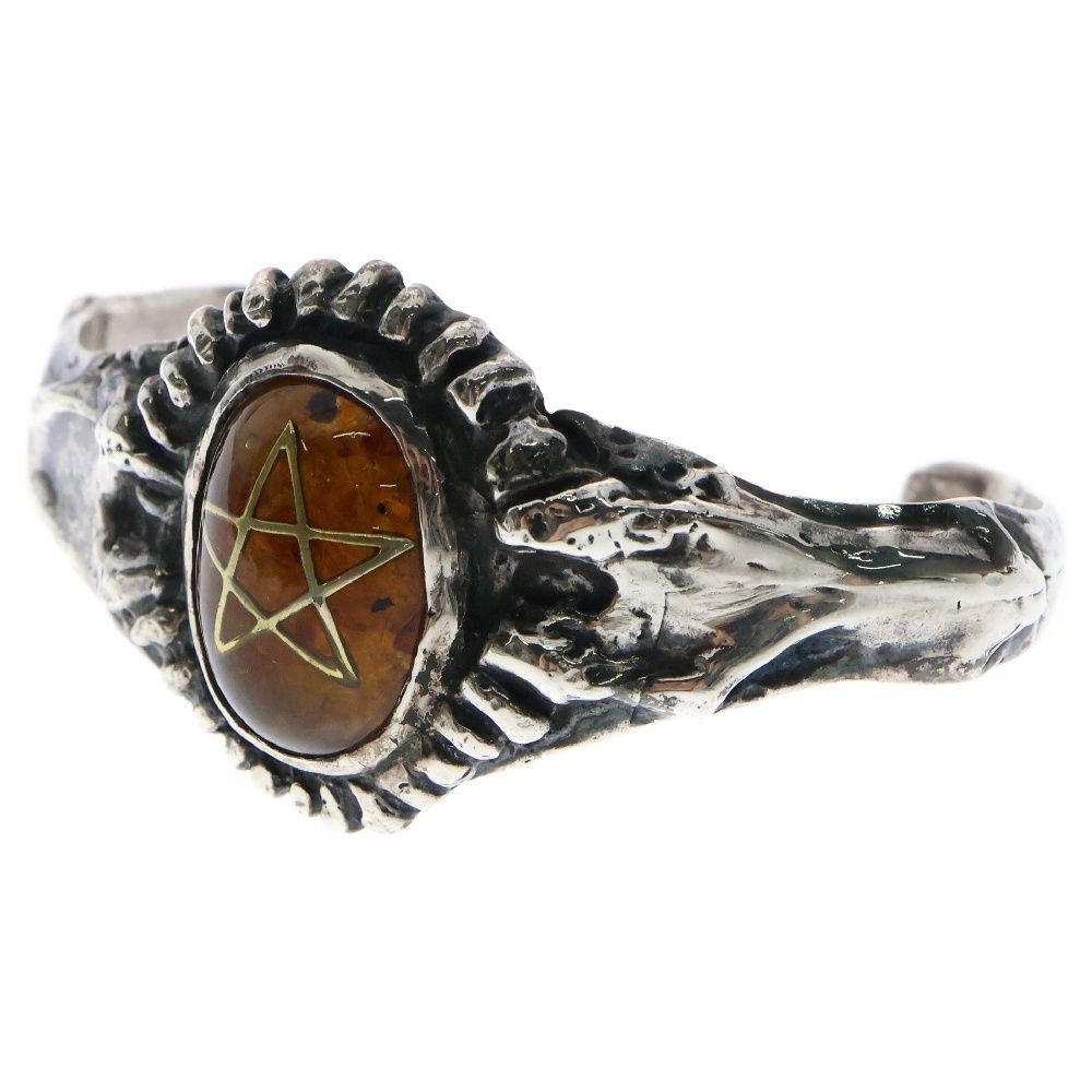 ALEX STREETER アレックスストリーター Angel Heart Bracelet エンジェルハート ゴールドスター オリジナルアンバー ブレスレット バングル ブラウン|シルバー