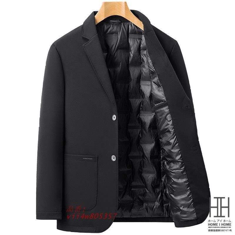 メンズ ダウンジャケット 大きい 防風 テーラード ジャケット カジュアル 軽量 スタイリッシュ ビジネス 90ダウン スーツ 紳士 撥水 ブレザー 通勤 防寒 vii4w805357