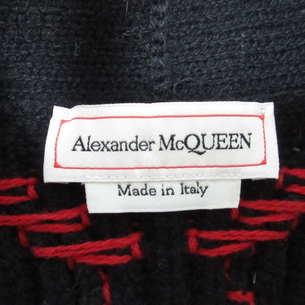 良品 20AW Alexander McQueen アレキサンダーマックイーン アーガイル インターシャ ニットロングカーディガン S ブラック レディース 古着 中古 良品 20AW Alexander McQueen アレキサンダーマックイーン