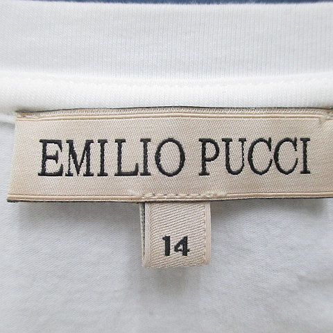 エミリオプッチ EMILIO PUCCI 長袖 Tシャツ カットソー ロンT 14 白系 ホワイト ストレッチ ロゴ 文字 ラインストーン 綿  コットン - メルカリ