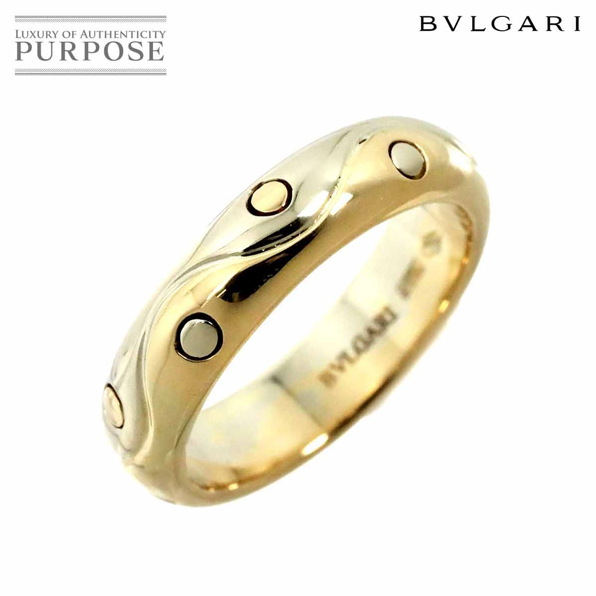 ブルガリ BVLGARI オンダ 9号 リング K18 YG WG イエロー ホワイト ゴールド 750 コンビ ウェーブ 指輪 Onda Ring  90235154 - メルカリ