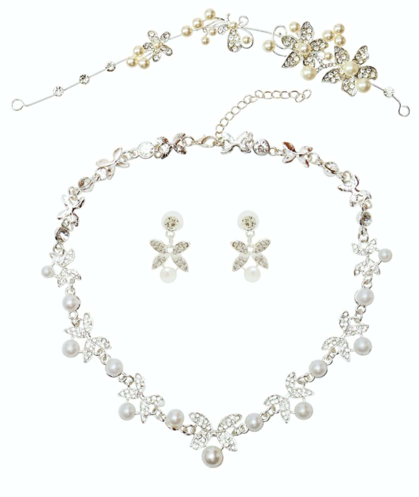 数量 ティアラ ネックレス ピアス 3点セット レディース