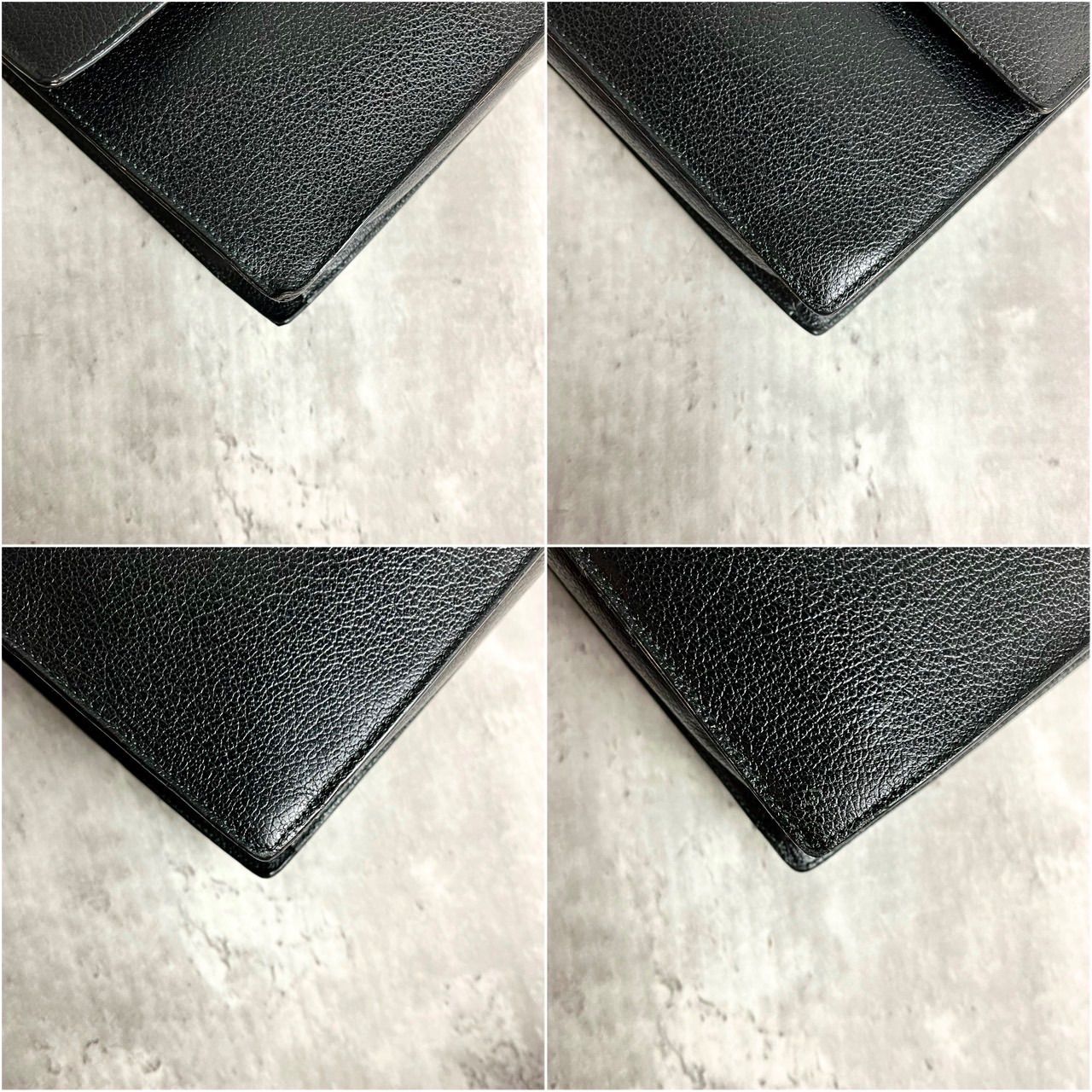 ✨良品✨ Salvatore Ferragamo サルヴァトーレフェラガモ クラッチバッグ セカンドバッグ ハンドバッグ シルバー金具 ロゴ型押し レザー レディース メンズ ブラック 黒色