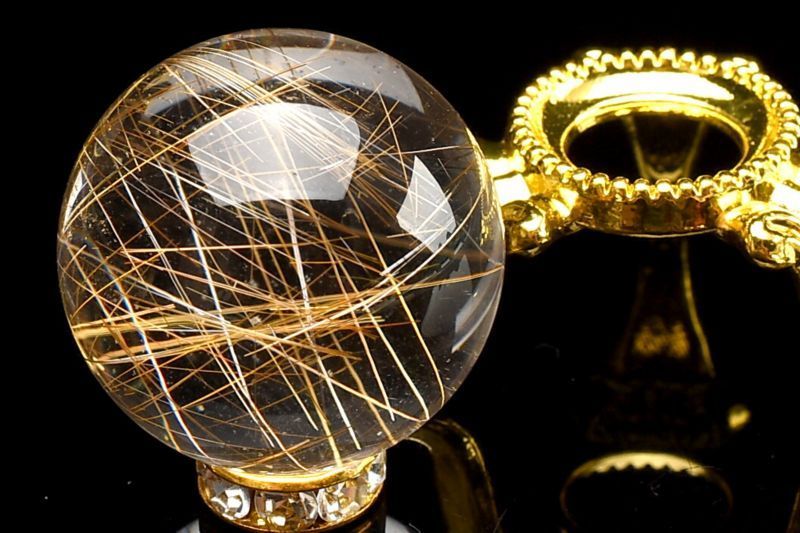 ボトムス 1点物 AAAA 放射状針の輝き シルバールチルクォーツ 23.5mm 丸玉 台座付き スフィア パワーストーン 天然石 _C3682 宅急便