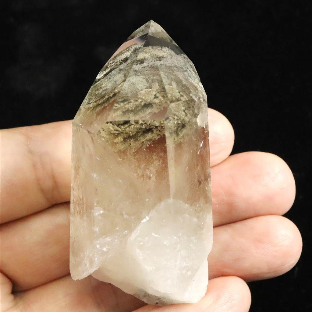 ブラジル産 ガーデンクォーツ 庭園煙水晶 61mmポイント原石 磨き 59.2g