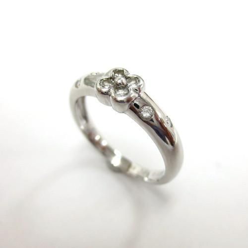 Ponte Vecchio ポンテヴェキオ 極美品 8.5号 2.7g K18WG ダイヤ 0.20ct 