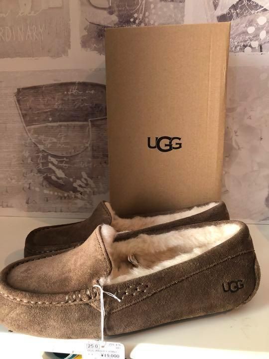 25cm 新品 UGG モカシン アンスレー ANSLEY ヒッコリーサンド-