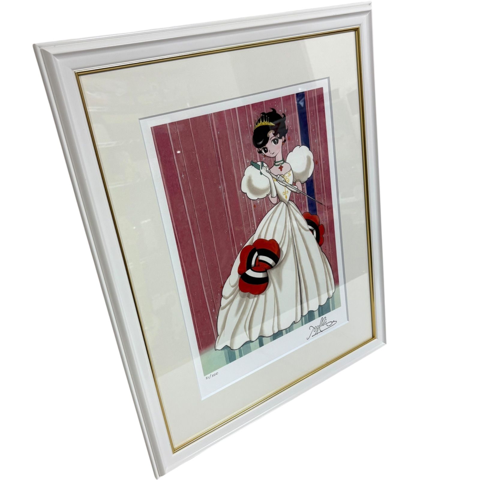 【希少品】アールビバン 手塚治虫 リボンの騎士 白いドレスのサファイア 版画 希少品】アールビバン 手塚治虫 リボンの騎士 白いドレスの