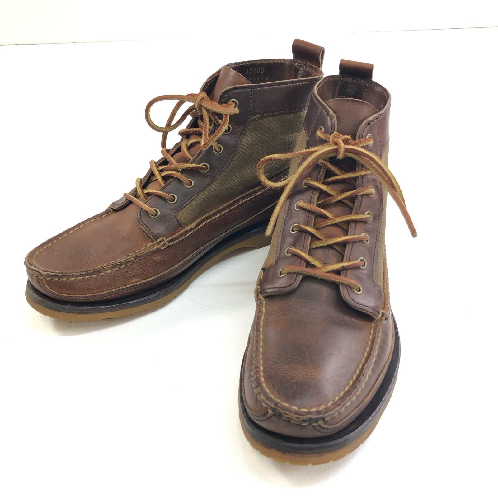 【物流センター】 中古 RED WING | レッドウィング ブーツ ワバシャ キャンバス ブーツ [管理ID130] 9185 ブラウン 26cm 【127】