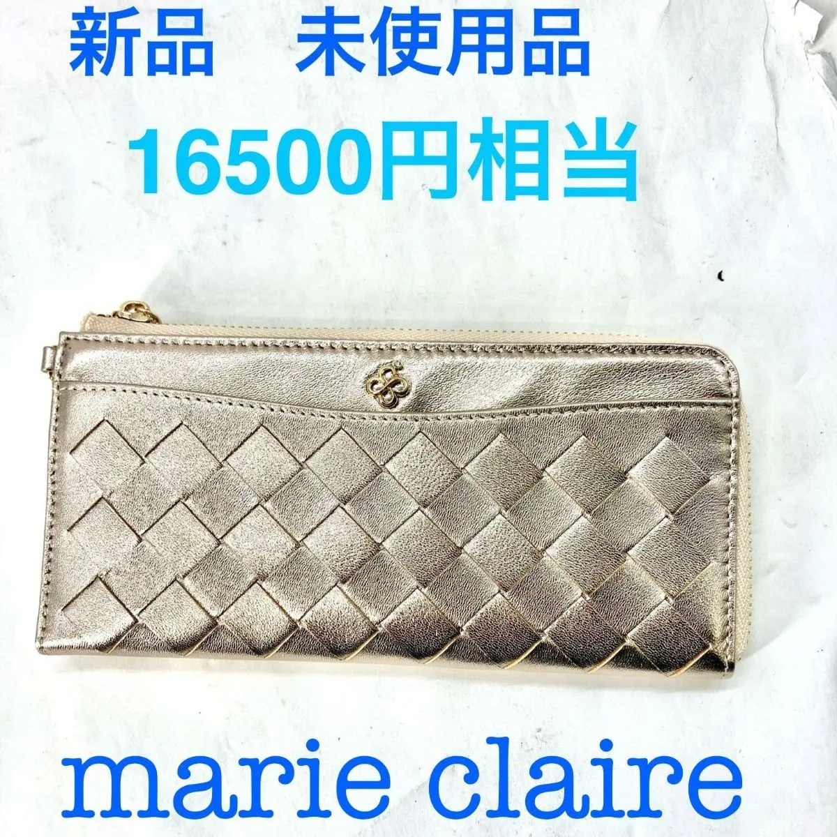 マリクレール ラム革メッシュ 長財布 シャンパン×ピンク KT1222 ML0024 