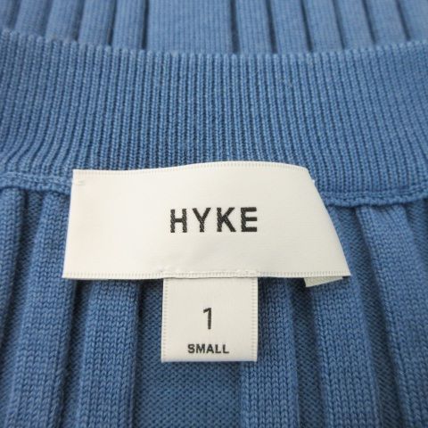 ハイク HYKE リブニット セーター クルーネック 長袖 1 S 青 ブルー /MN14 ■GY19 レディース ハイク HYKE リブニット セーター クルーネック 長袖 1 S 青