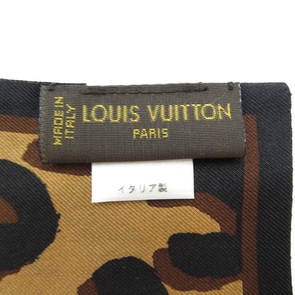 美品 LOUIS VUITTON ルイ ヴィトン スカーフ レオパード シルク-