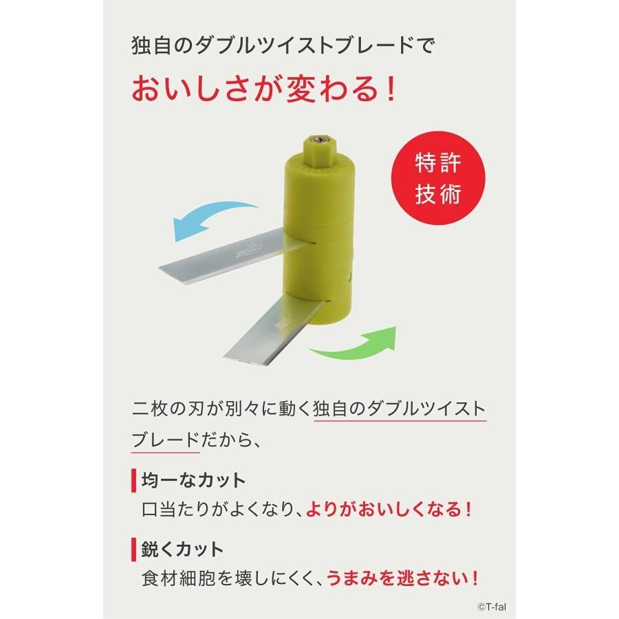 ティファール みじん切り器 手動 500mL ふたも洗える 「ハンディチョッパー ネオ」 独自のダブルツイストブレード K13704