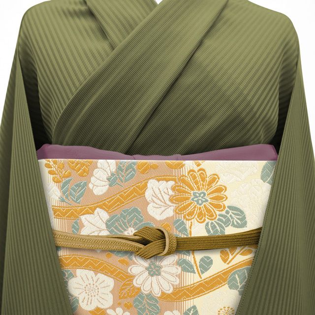 袋帯 未使用 正絹 京都 西陣 アイボリー コルク色 横段 立涌 桜 菊 梅 橘 セミフォーマル 春 秋 冬 新古品 仕立て上がり みやがわ sb54150 新古品】 袋帯 未使用 正絹 京都 西陣 アイボリー コルク色 横段 立涌