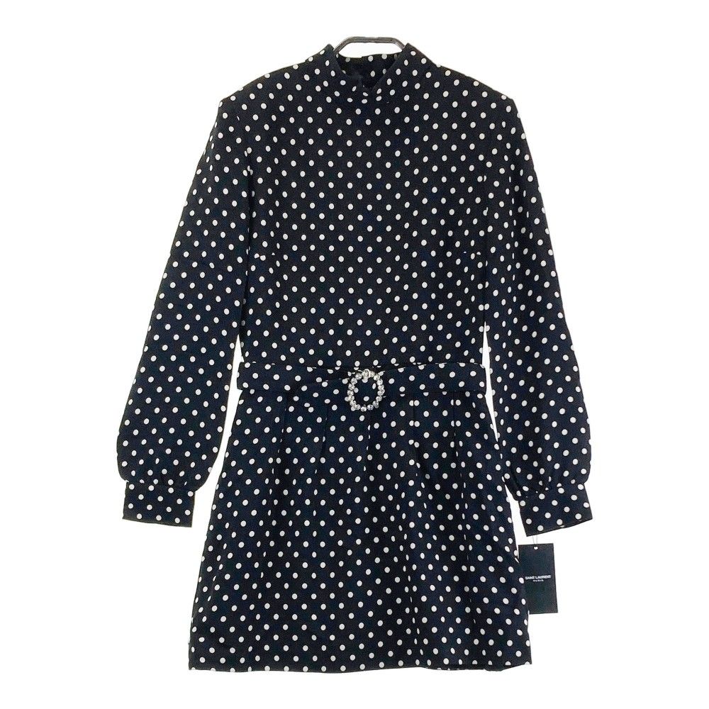 SAINT LAURENT PARIS サンローランパリ 686346 ワンピース ドット ブラック系 38 240101415649 レディース