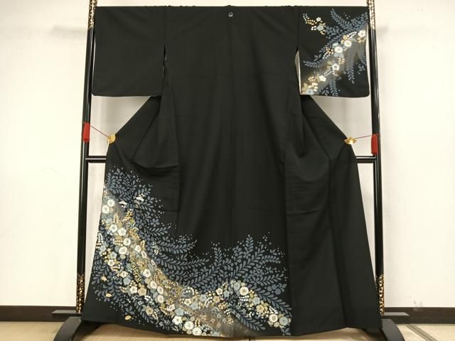 平和屋着物▽上質な小紋 単衣 横段文 正絹 逸品 DAAT9232az