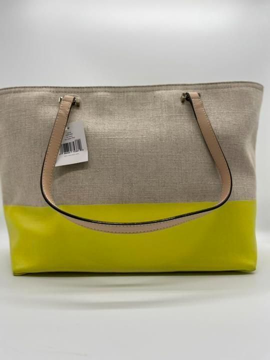 ★新品★ kate spade ショルダーベージュ×黄色 キャンバス ケイスペ ☆新品☆ kate spade ショルダーベージュ×黄色 キャンバス