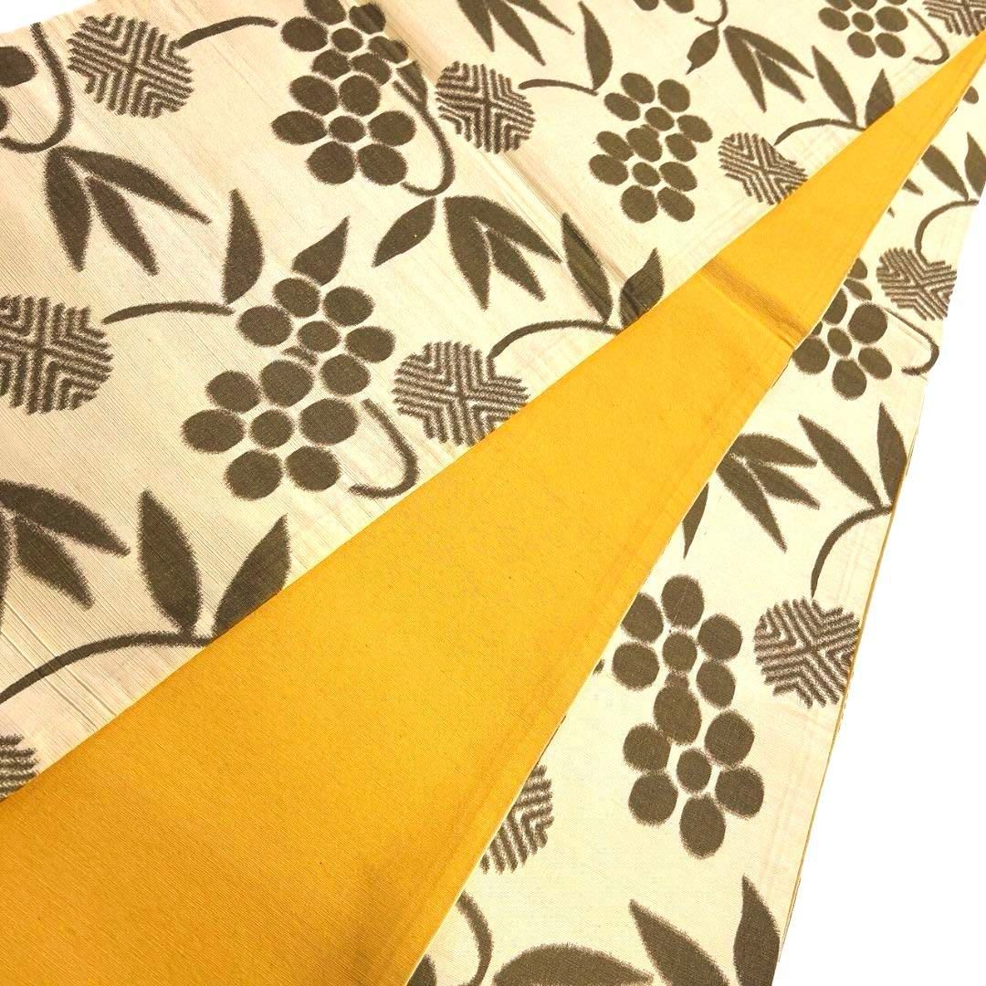 袋帯　全通　紬　花模様　木の実　リーフ模様　着物　103b p 袋帯 全通 紬 花模様 木の実 リーフ模様 着物 103b p - メルカリ