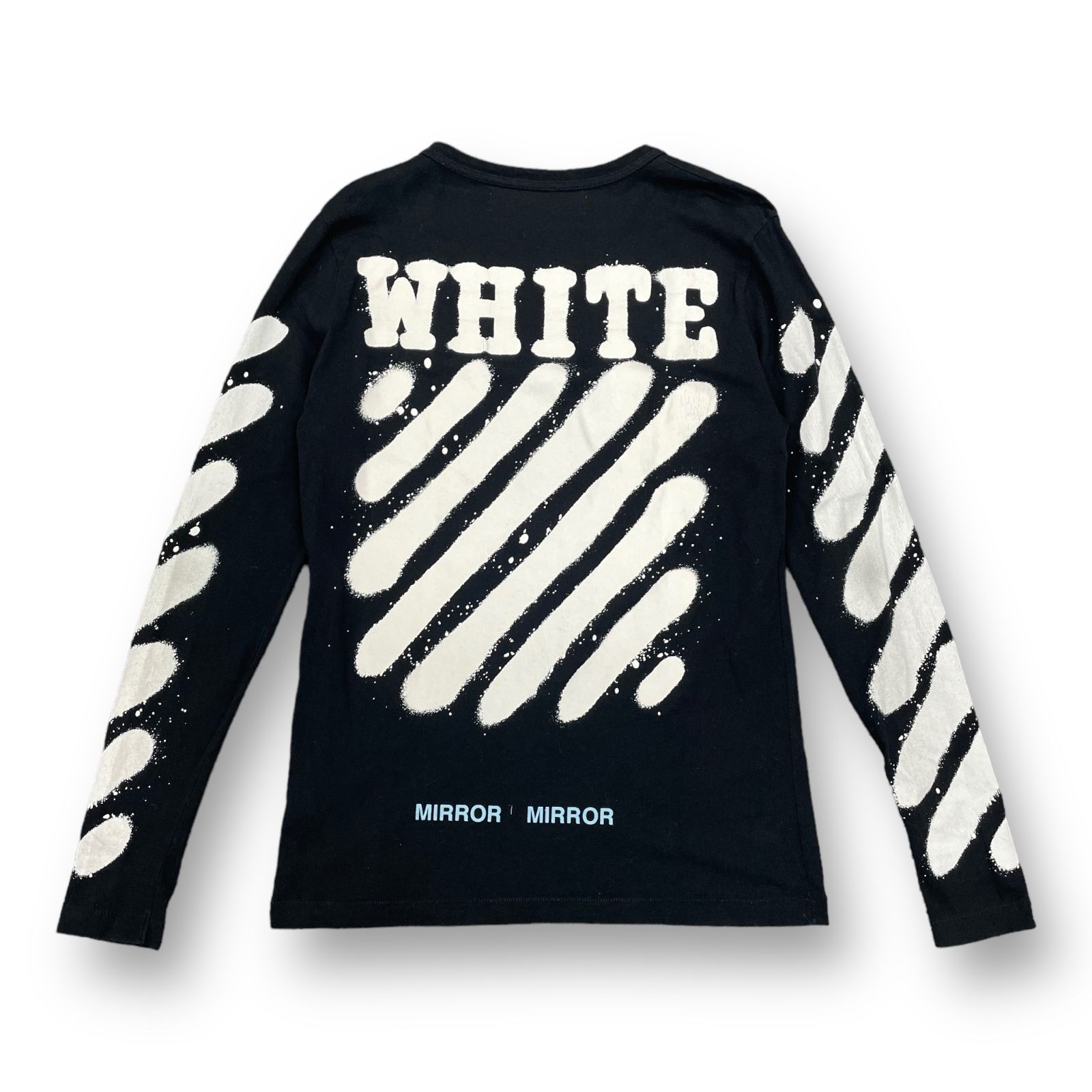 OFF-WHITE スプレープリント カットソー オフホワイト ブラック