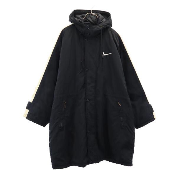 ♦︎白タグ　90s' NIKE ベンチコート♦︎ ナイキ 90s 00s 白タグ オールド 中綿 ベンチコート M 黒 NIKE