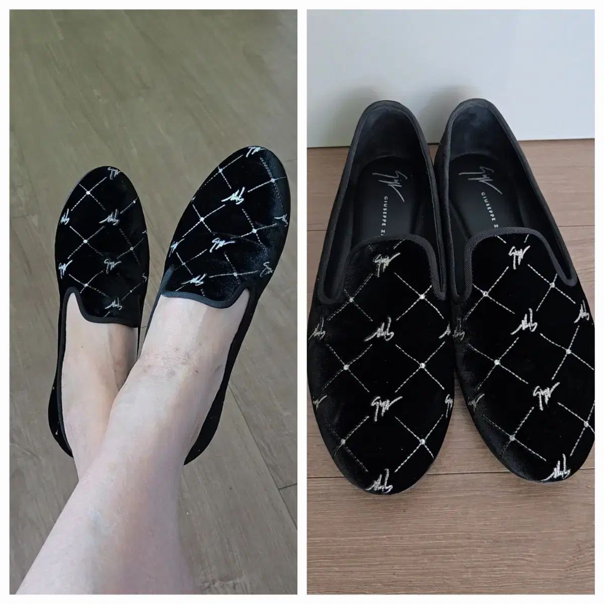 Giuseppe Zanotti ジュゼッペ ザノッティ ベロア モカシンシューズ 38 ベストコンディション