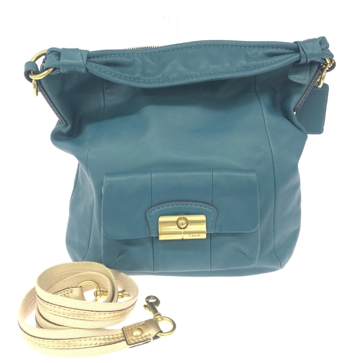 COACH コーチ 2WAYショルダーバッグ  レザー/エメラルドブルー 14783   ブルー  / 240001168258 COACH コーチ 2WAYショルダーバッグ レザー/エメラルドブルー 14783