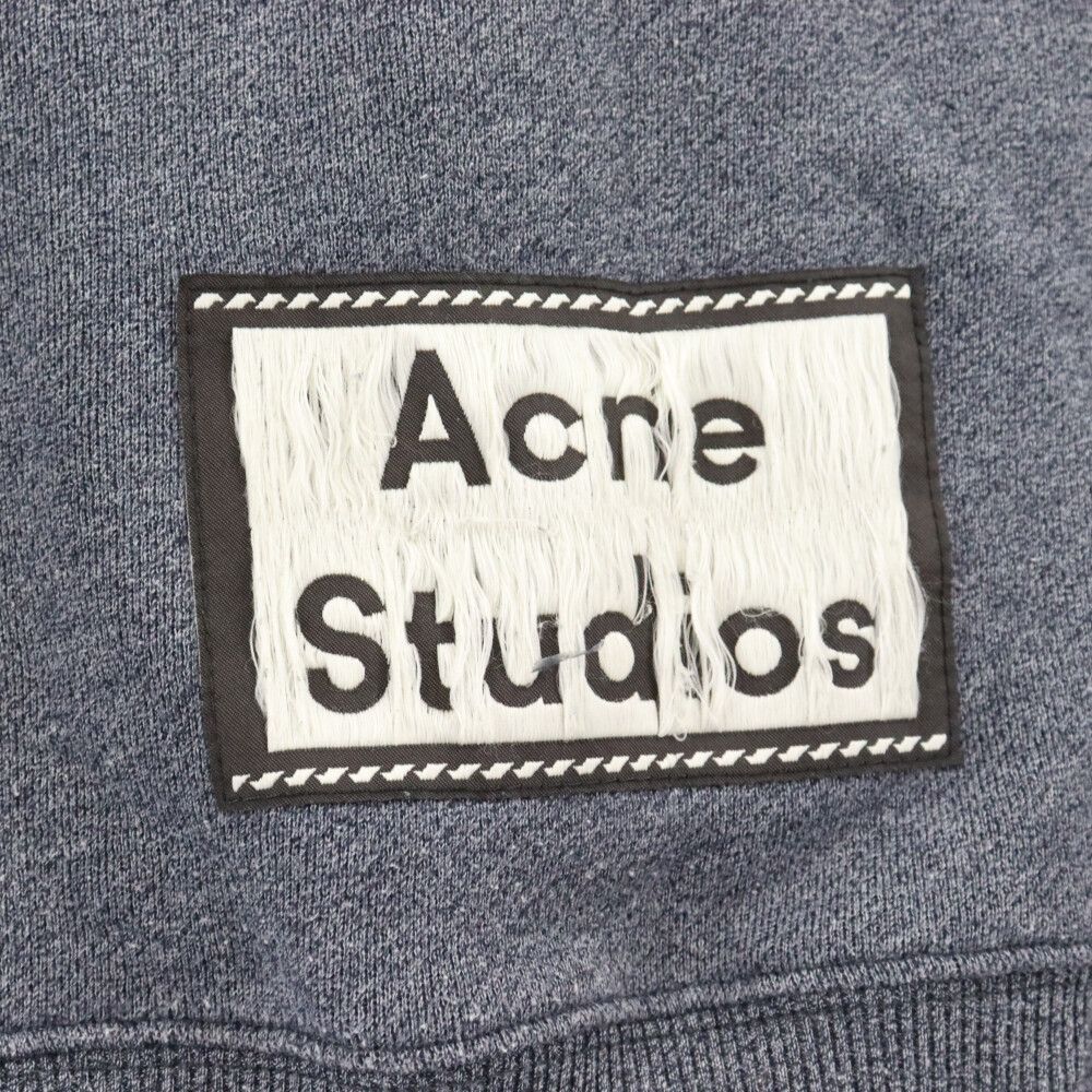 Acne Studios ネイビー クルーネックスウェット Acne Studios: ネイビー フリース クルーネック スウェット