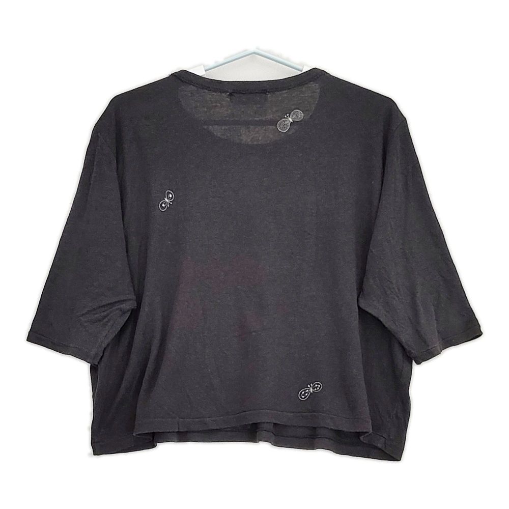 ミナペルホネン choucho 刺繍Tシャツ グレー M ミナペルホネン グレー 半袖Tシャツ カットソー 刺繍chouchou