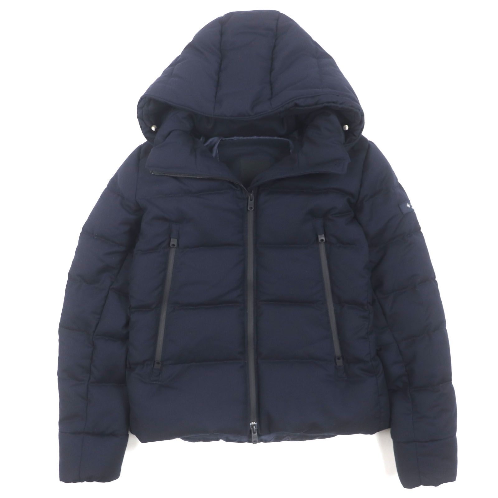 TATRAS タトラス MTK20A4148 AGORDO アゴルド ウール フーデッド ロゴワッペン付き ダブルジップアップ ダウンジャケット ネイビー 1 ハンガー付き メンズ