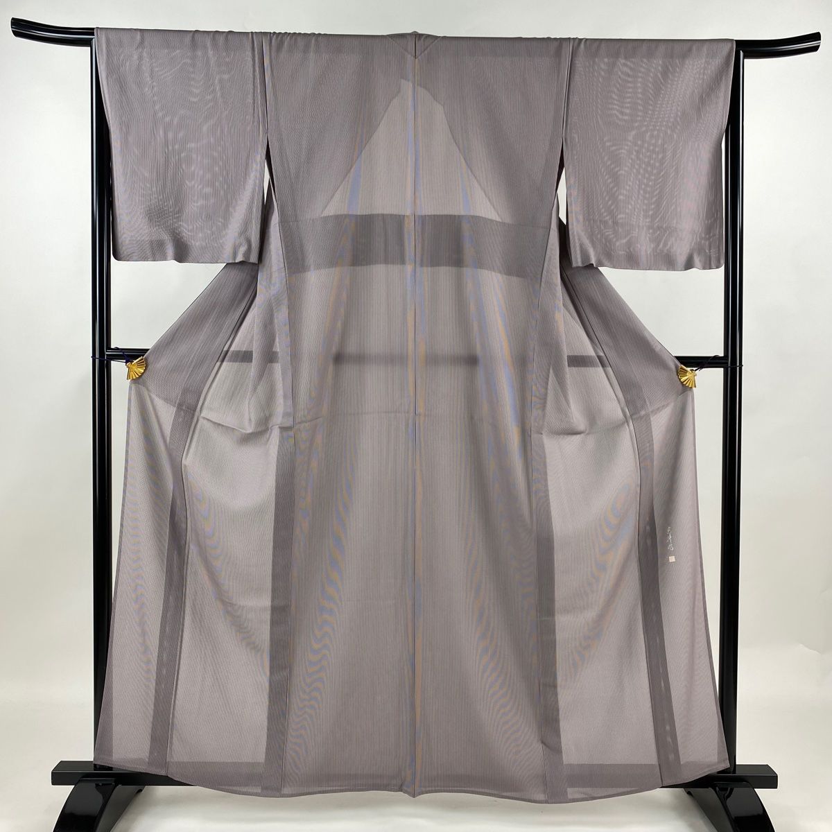 江戸小紋 身丈160cm 裄丈66cm M 薄物 落款 万筋 薄紫 正絹 美品 名品 【】