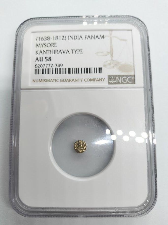 NGC AU 58 インド マイソール ファナム 1638-1812 カンチラヴァ タイプ 349