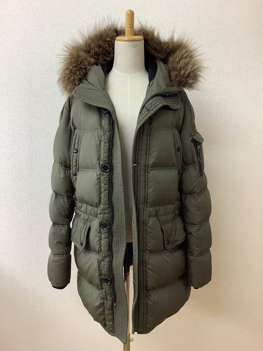 モンクレール Moncler チェックナウ 済み ダウンコート アフトン カーキ サイズ1