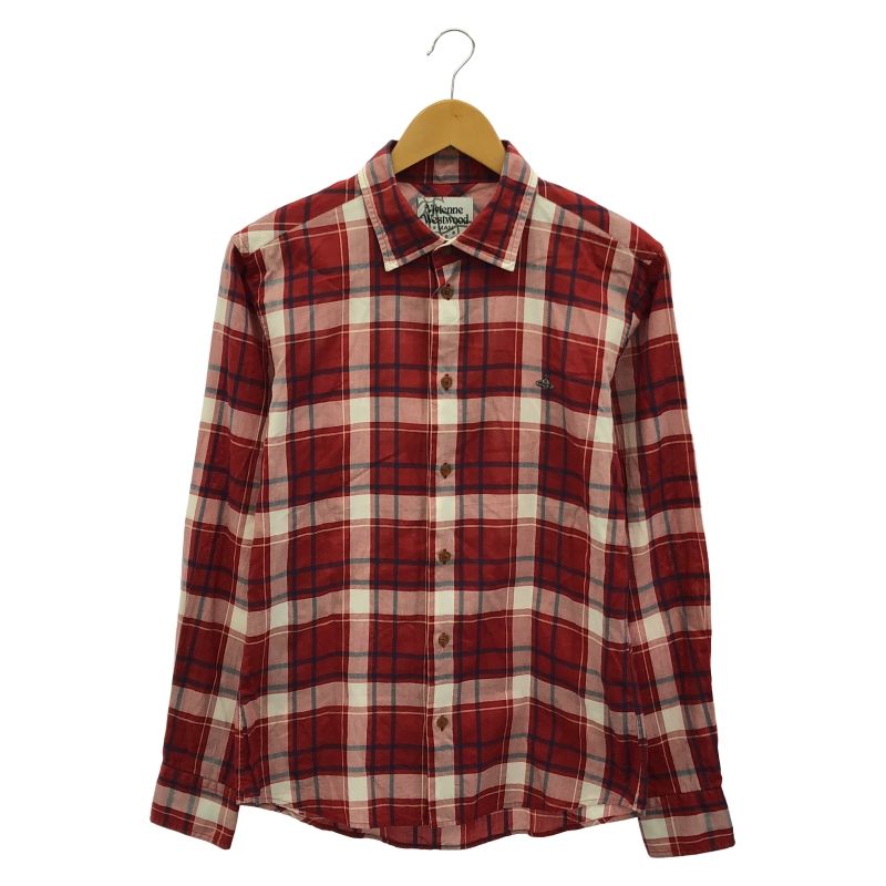 Vivienne Westwood チェック柄長袖シャツ 46 中古】VIVIENNE WESTWOOD MAN 長袖チェックシャツ サイズ46 赤
