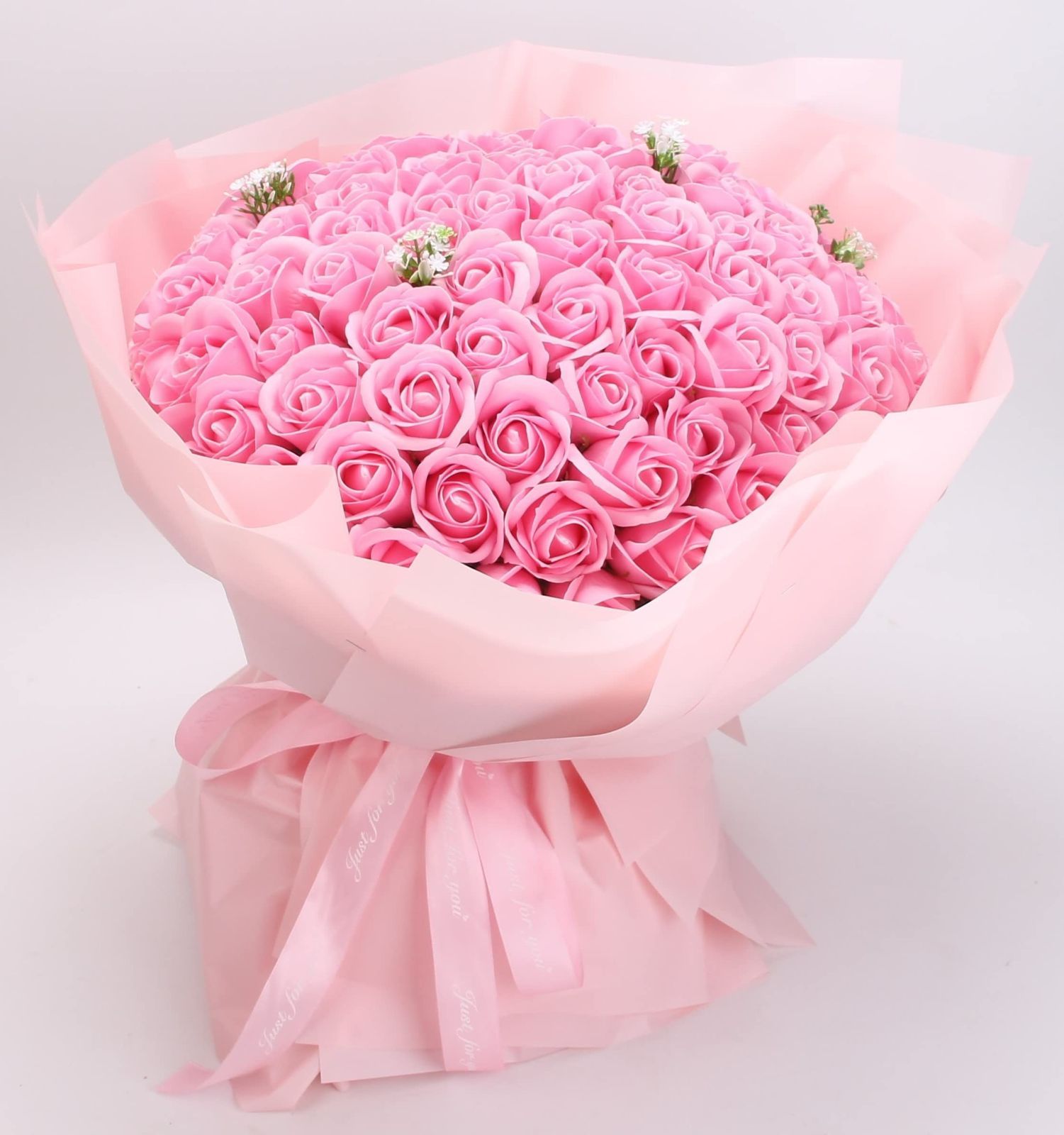 SCAMPER ソープフラワー 花束 バラ ブーケ 誕生日 プレゼント 女性 人気 花束 造花 ギフト ドライフラワー インテリア 結婚記念日 発表会 敬老の日 母の日 退職 祖母 彼女 送別会 ピンク 100本