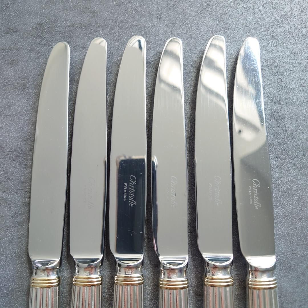 クリストフル アリアゴールドリング デザートナイフ 6点