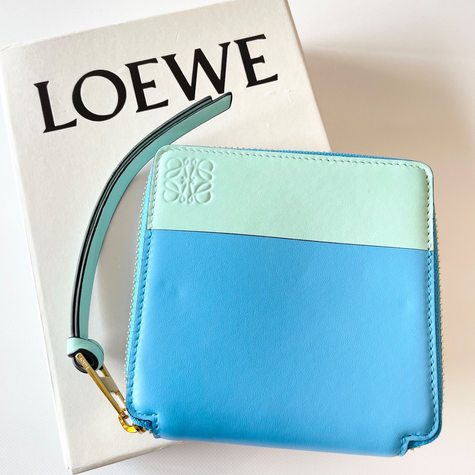 正規美品♡ LOEWE ロエベ バイカラーコンパクトジップウォレット-