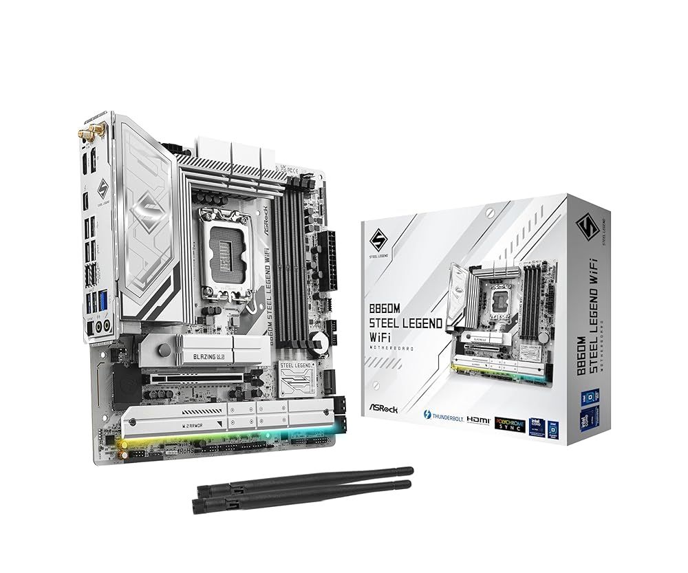 ASRock マザーボード B860M Steel Legend WiFi Intel CPU Core Ultra LGA1851 対応 B860M チップセット DDR5 Micro ATX マザーボード 正規代理店品