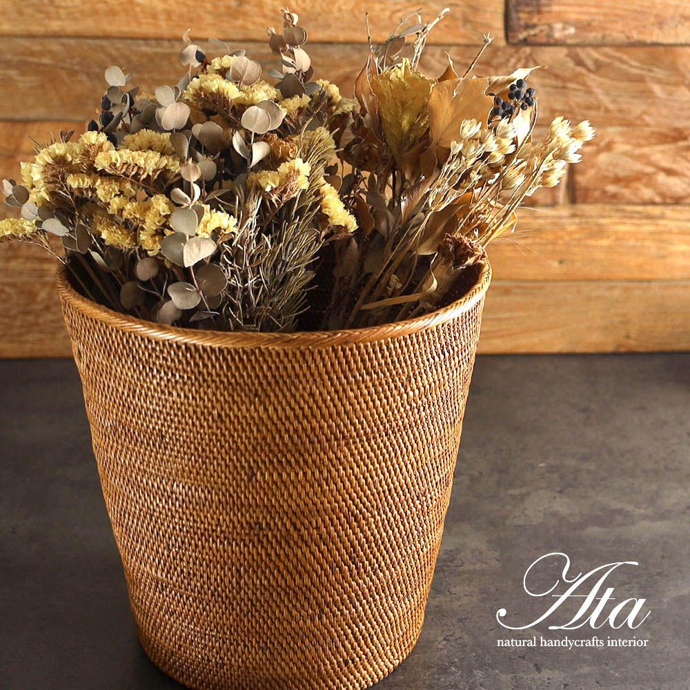 アタ製 アジアンなトラッシュボックス ごみばこ ダストボックス くずかご 鉢カバー 収納 Ａ０９