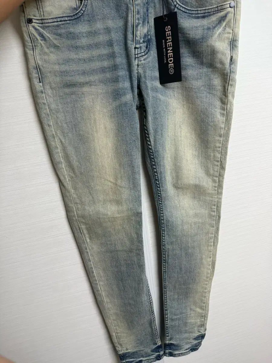 serenede スリムフィットデニム28 Serenede Jeans Mens 28 Light Wash Fitted Denim Slim Stretch