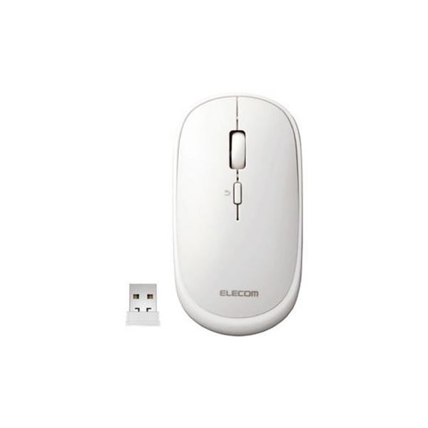 （まとめ）エレコム 薄型無線マウス ホワイト M-TM10DBWH