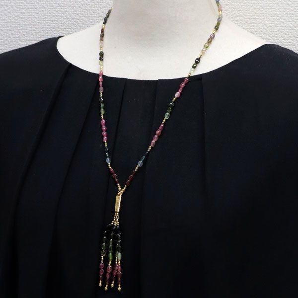 K18YG トルマリン ペンダントネックレス 70.00ct Yデザイン - メルカリ 