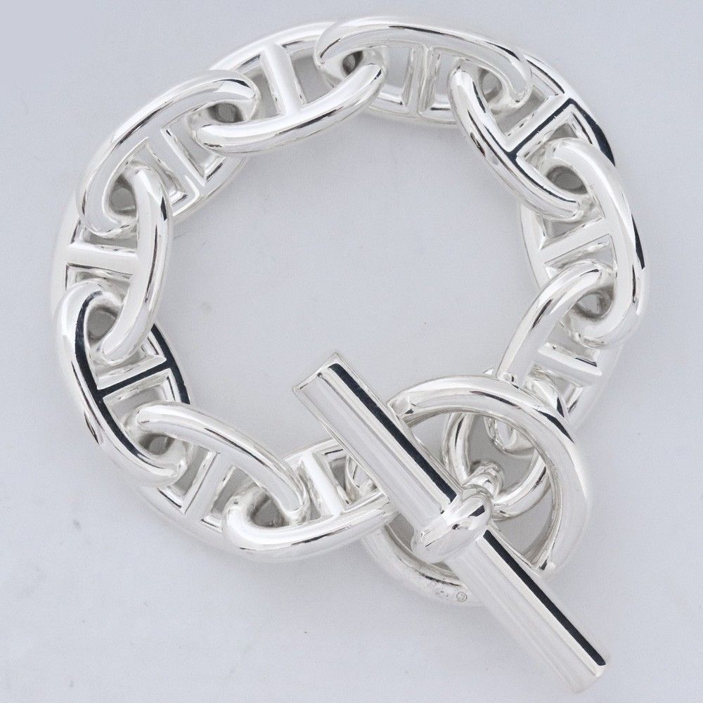 HERMES TGM シェーヌダンクル ブレスレット 10コマ シルバー - メルカリ