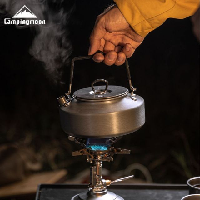 ケトル キャンプ おしゃれ 直火 ソロ 登山 キャンプ用 アウトドア コンパクト 軽量 アルミ 携帯 湯沸かし ヤカン やかん 0.8L ケース  セット キャンピングムーン - メルカリ