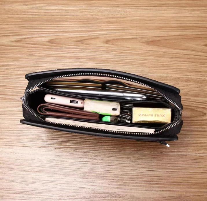 軽贅沢真珠魚皮バッグ男真皮 質感大容量パスワードロックバッグ手に財布を持つ WWW_KARIMZIABAT_FR