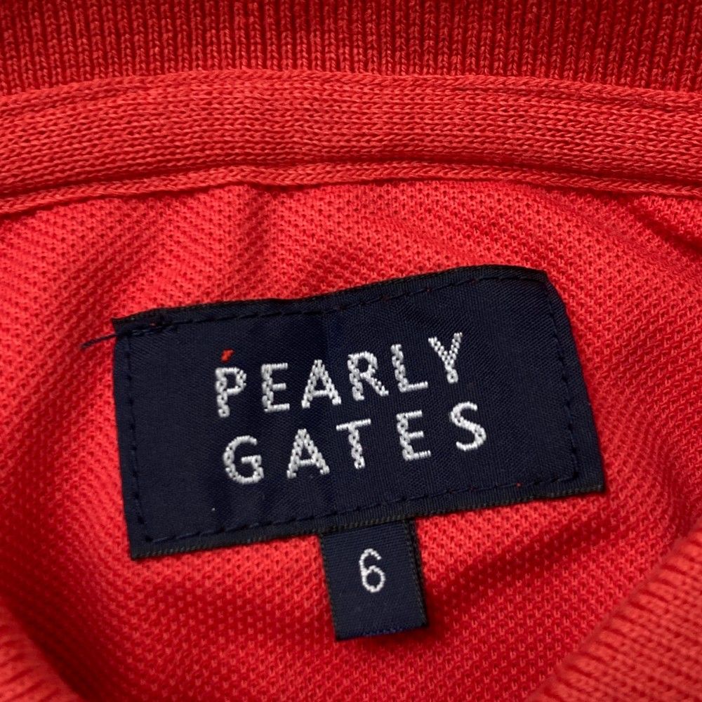 PEARLY GATES ポロシャツ サイズ6 レッド パーリーゲイツポロシャツ