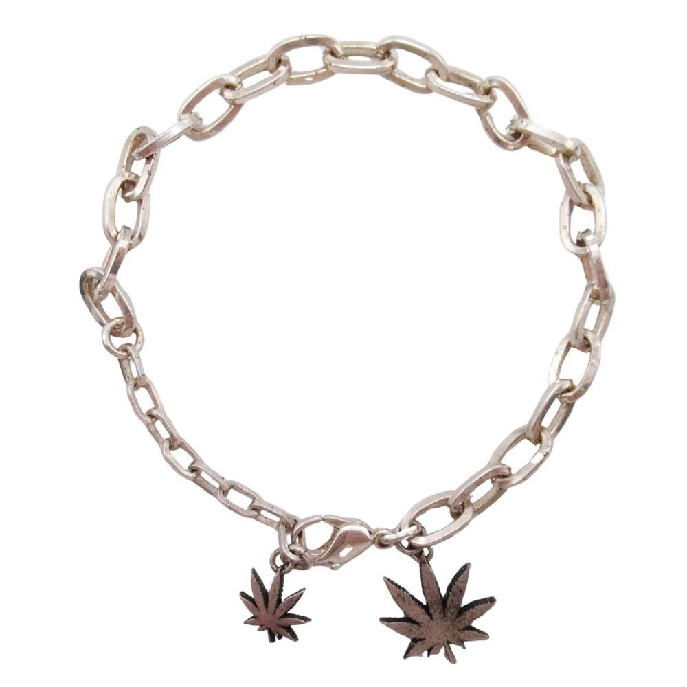 HUF シルバー ブレスレット 葉っぱモチーフ 良品 23aw HUF ハフ PLANTLIFE BRACELET ブレスレット リーフ