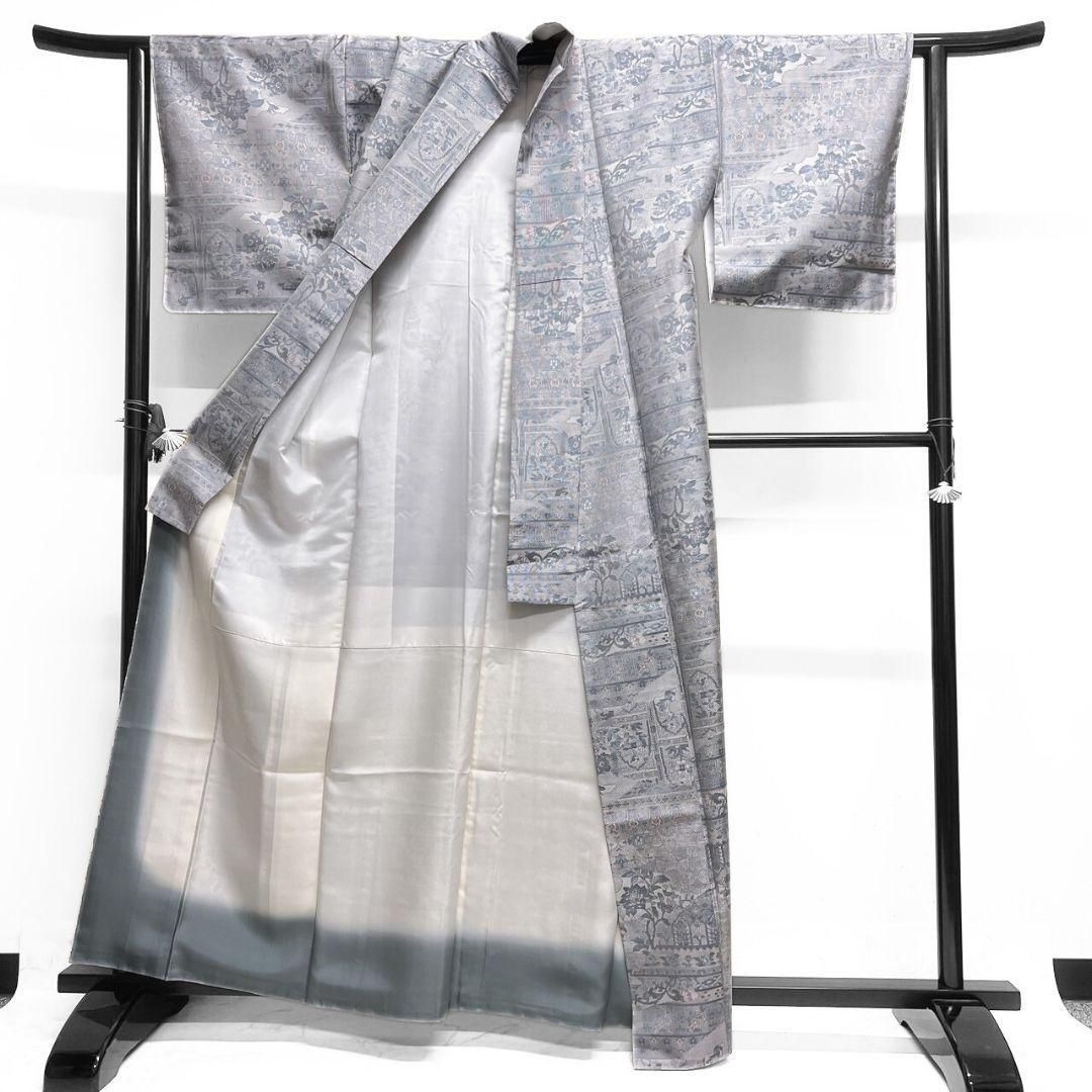 未着用 小紋 都喜ヱ門 本場大島紬 白大島紬 藤白泥 着物 071a p - メルカリ