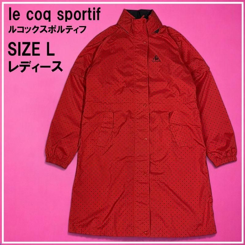 LECOQ ルコックゴルフ 4WAY レイン ワンピース ドット柄 レッド L