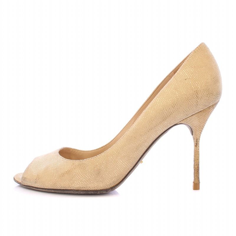 Sergio Rossi セルジオロッシ エナメル パンプス ブラウンベージュ パンプス ヌード ローヒール: 45mm, sr Prince - Pumps Bright